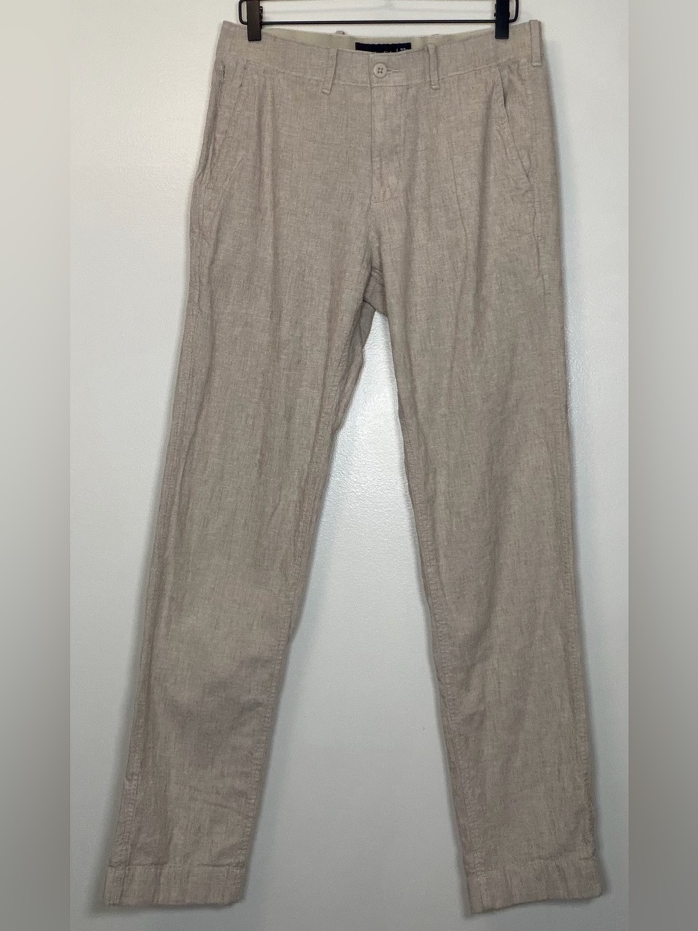 Abercrombie & Fitch Light Beige Linen-Blend Chinos